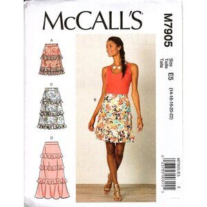 McCall's M7905 Misses 14 to 22 Mini and Maxi Tiered Skirts Uncut Sewing Pattern